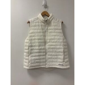 Orvis Recycled Drift Vest Womens L White Quilted PrimaLoft Insulated